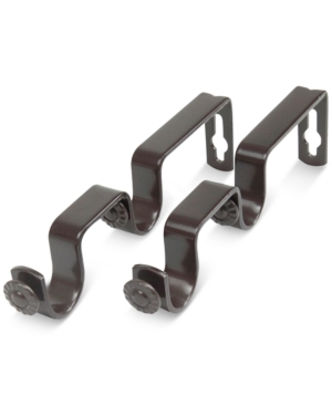 Rod Desyne Pair Of Double Wall Brackets For 3/4" Rod In Cocoa