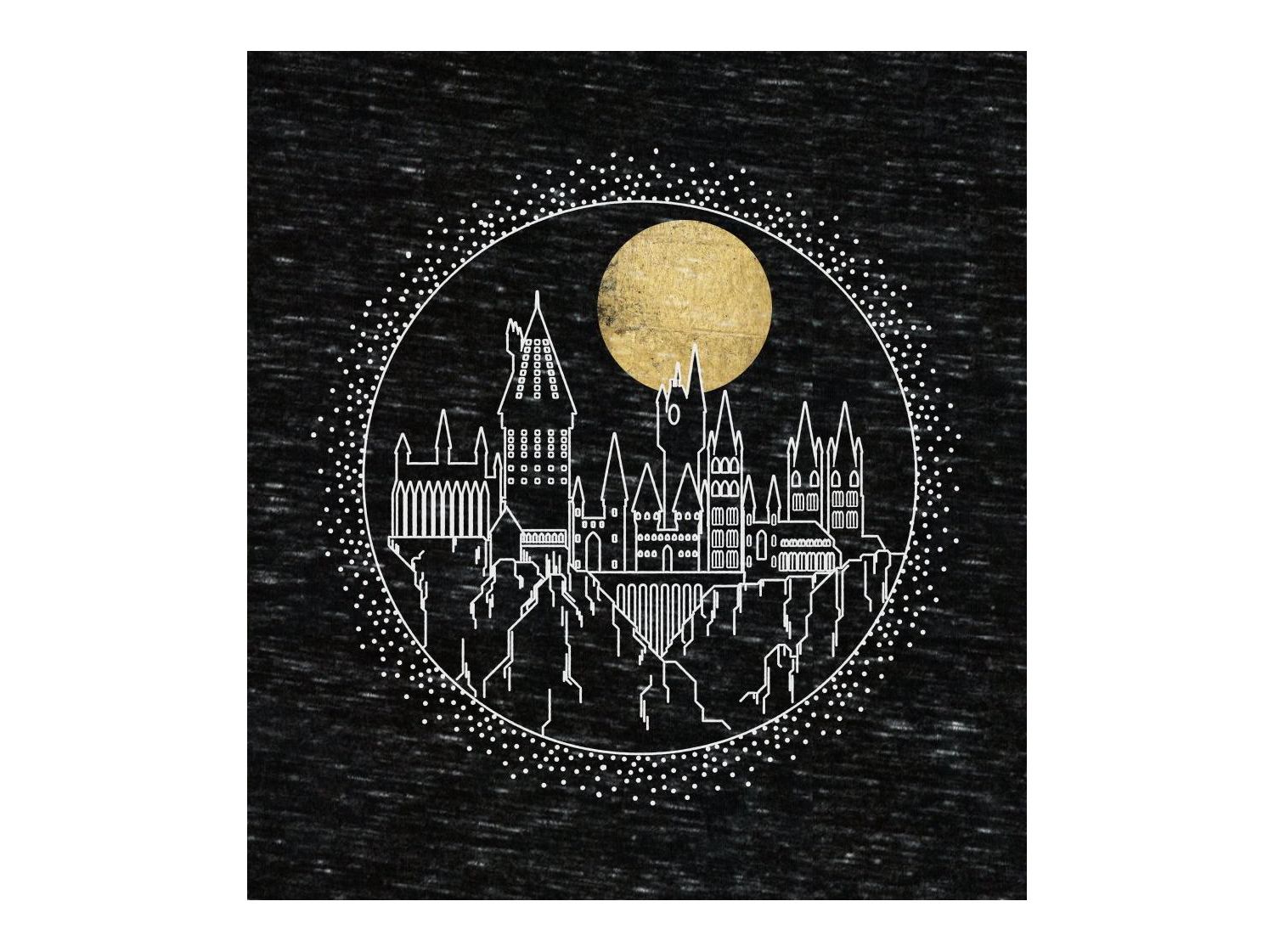 Big & Tall Hogwarts Line Art Moonrise T-Shirt