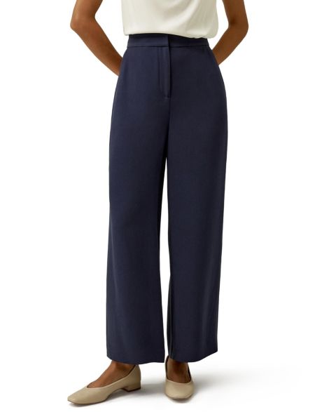 Женские брюки LILYSILK Mid Rise Wide Leg Tailored Silk, цвет: Королевский синий