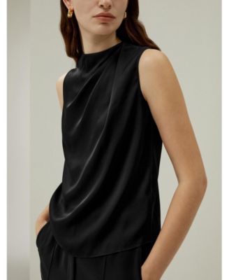 Women's Sleeveless Minimalist Silk Top