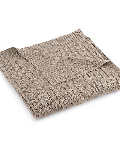 Lauren Ralph Lauren Cable Knit Throw, 100 Cotton Blankets & Throws