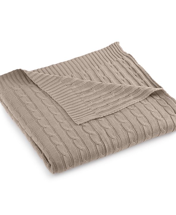 Lauren Ralph Lauren Cable Knit Throw, 100 Cotton & Reviews Blankets