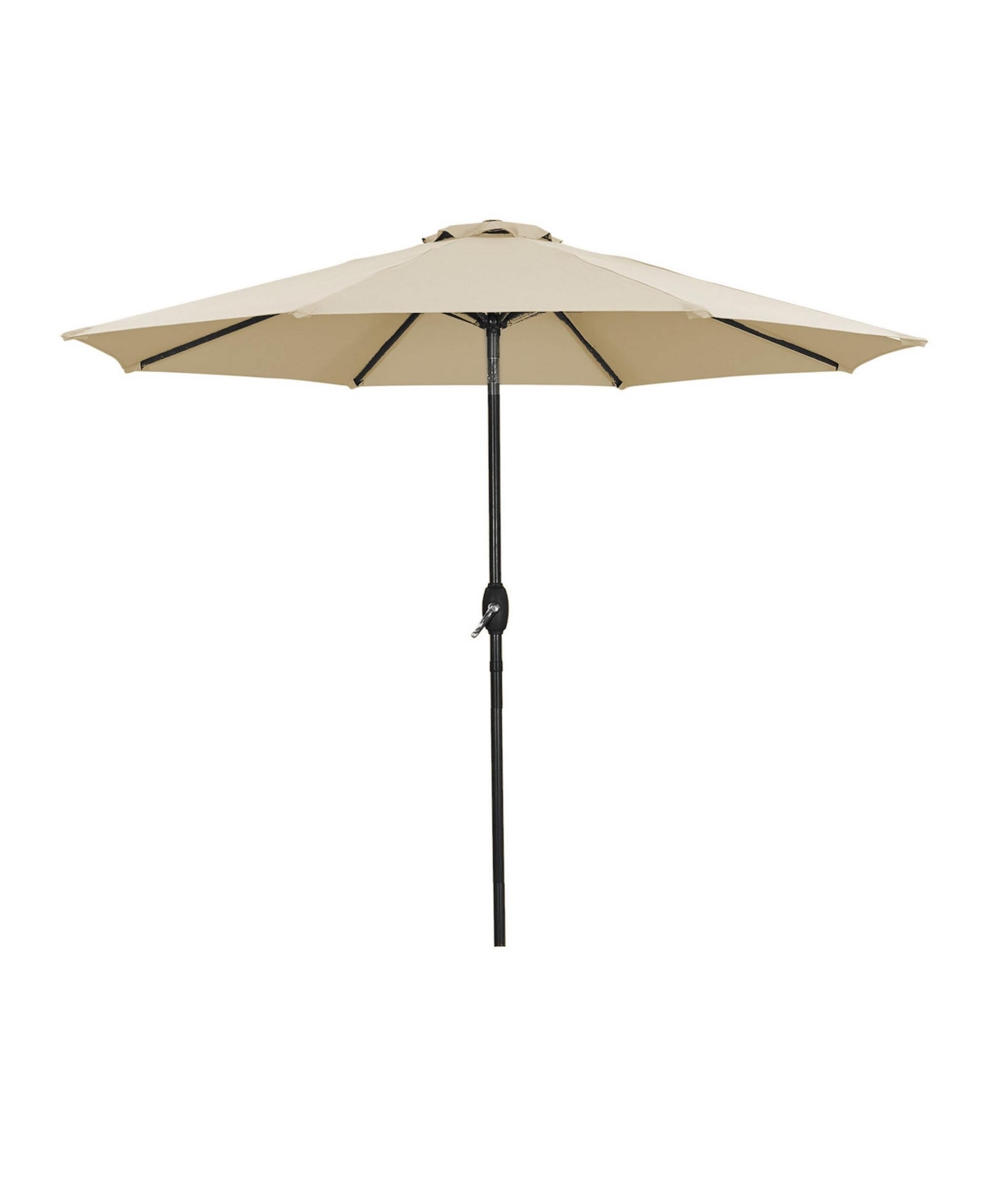 9ft Outdoor Patio Market Umbrella with Push Button Tilt and Crank in Blue - Taupe