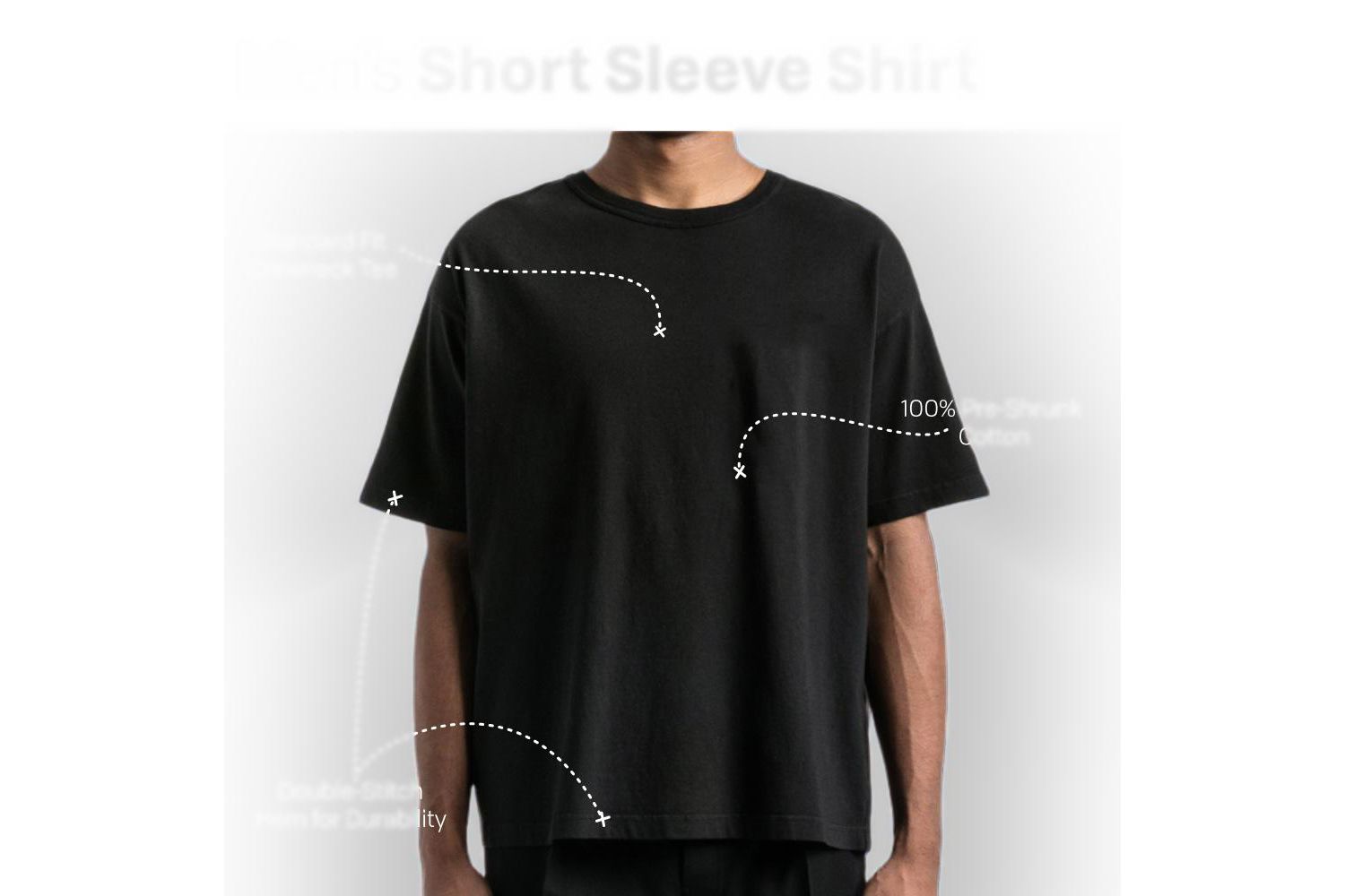 Men's Classic S Color Art Crew Neck Short Sleeve Black