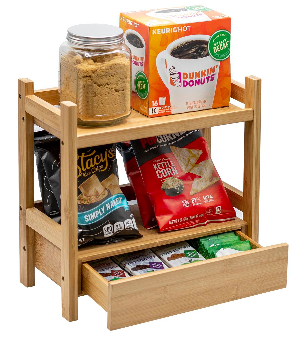 Sorbus 2-Tier Bamboo Kitchen Countertop Organizer - ideal for storage and display, stores your favorite spices, seasonings, and household items