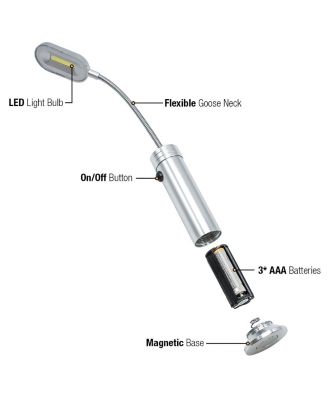 LED Magnetic Base light with Gooseneck & Weather Resistant 2 Pack