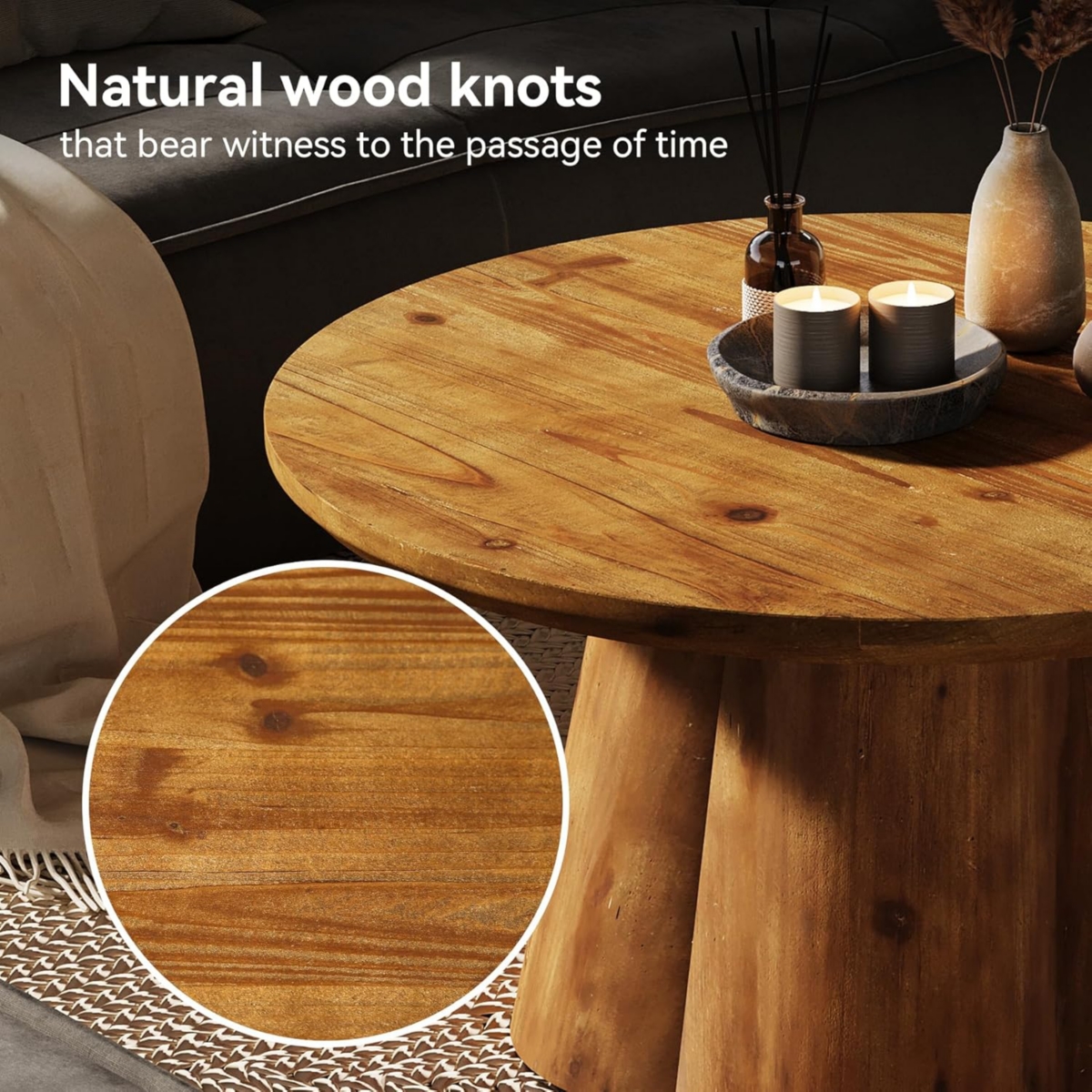 Tribesigns 45.28" Black Cloud Coffee Table, Cute Cream Living Room Center Furniture with Thick Tabletop & Solid Legs, Modern Minimalist Irregular Home