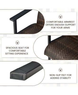 3PCS Rattan Bistro Chair Set Patio Furniture Set W/Table