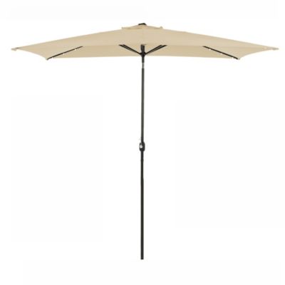 10 ft. x 6.5 ft. Rectangular Lighted Market Umbrella with Waterproof and UV Resistant in Red