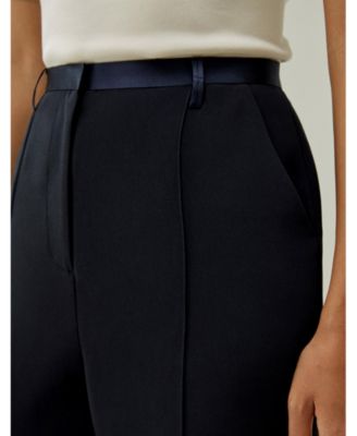 Women's Sophisticated Slim-Fit Adjustable Silk Ankle Pants