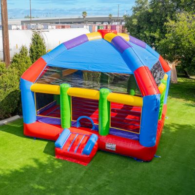 Grand Party Dome 20' x 20' Commercial Grade Bounce House , Moonwalk Bouncer Jumper for Kids and Adults, Indoor Outdoor, PVC Vinyl, Birthday Party Rental, Basketball Hoop (Blower Included)