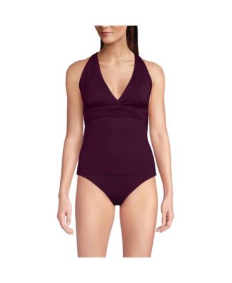 Women's V-Neck Plunge X Back Tankini Top