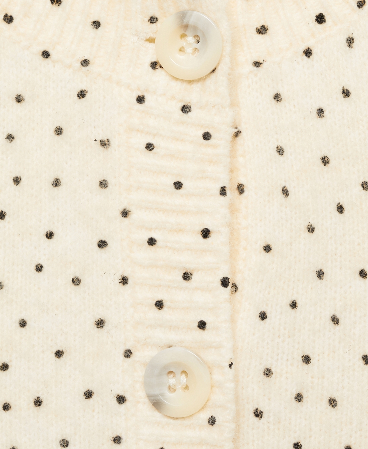 Mango Polka-dot Knitted Sweater Ecru In Ecru