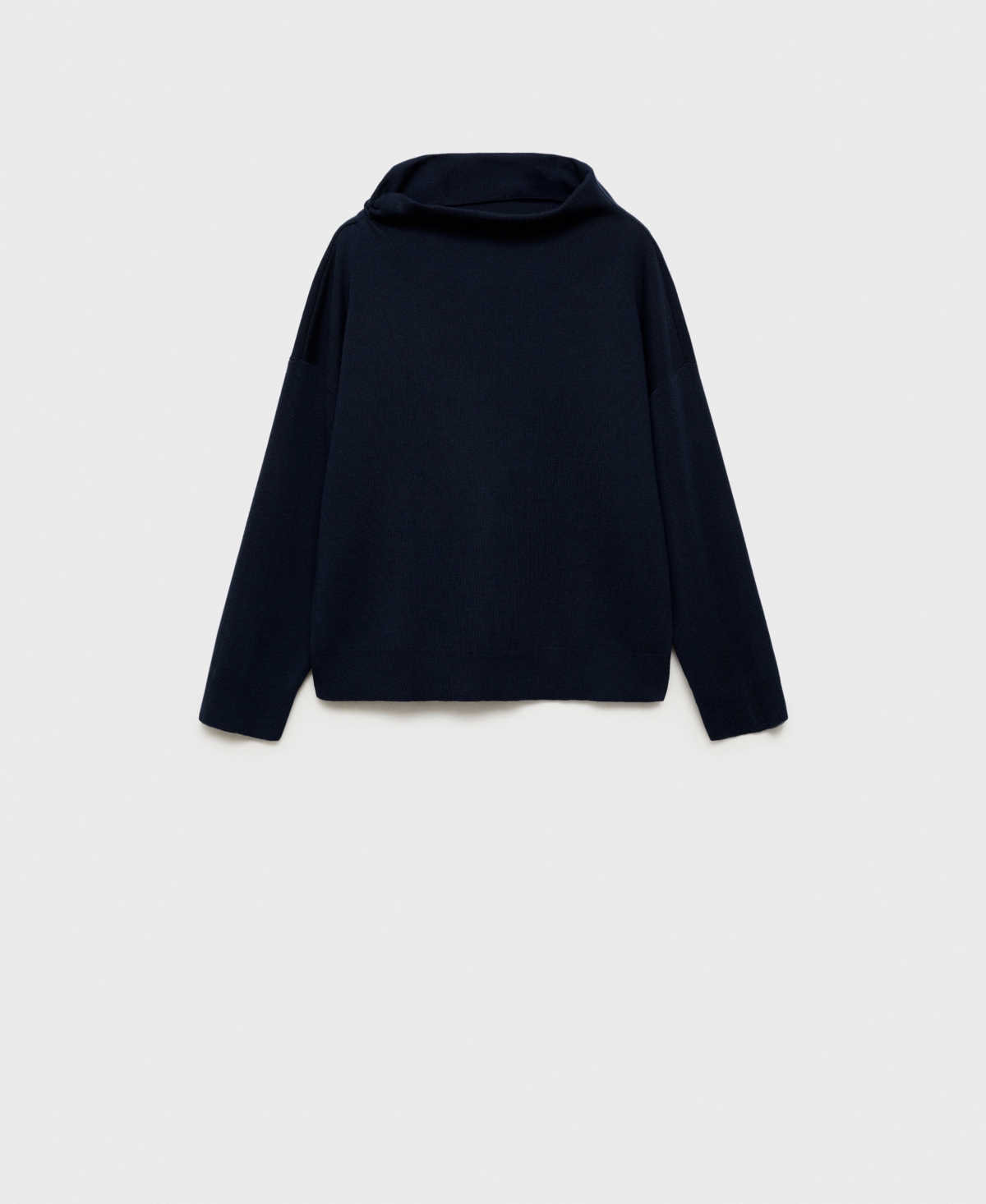 Mango Women's Asymmetric Neck Knitted Sweater In Dark Navy