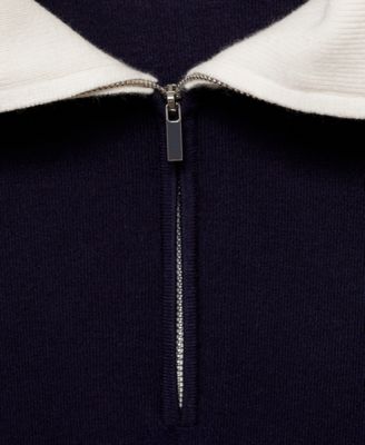 Women's Contrast Collar Knit Sweater