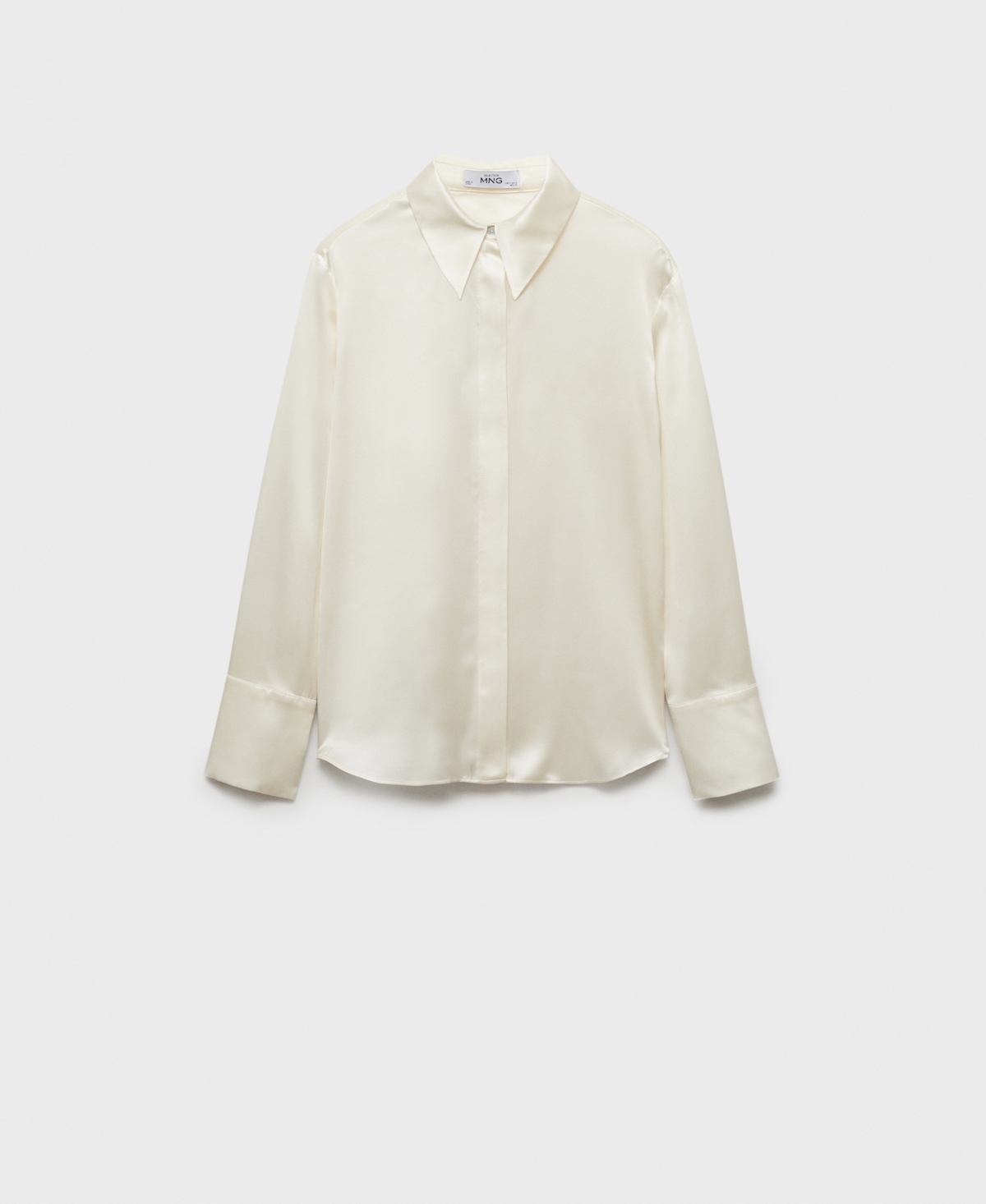 Mango Women's Silk Satin Shirt In Off White