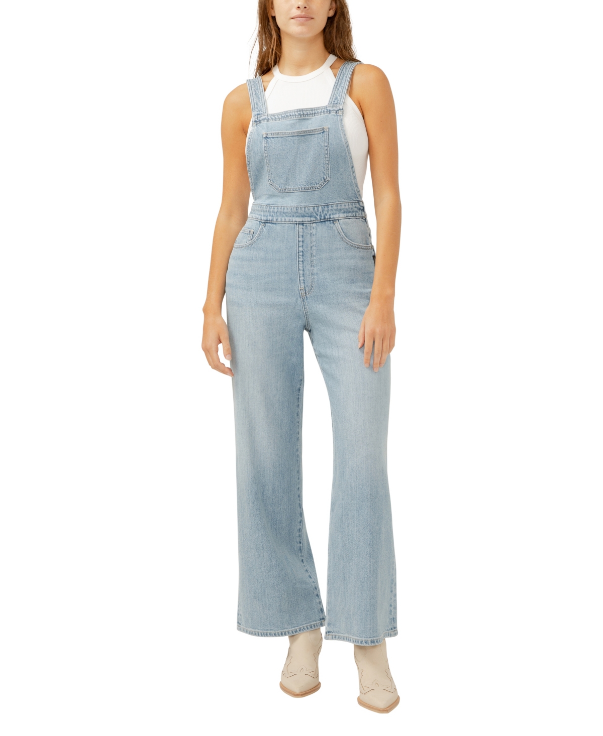Silver Jeans Co. Women's Wide Leg Overall Jeans In Indigo
