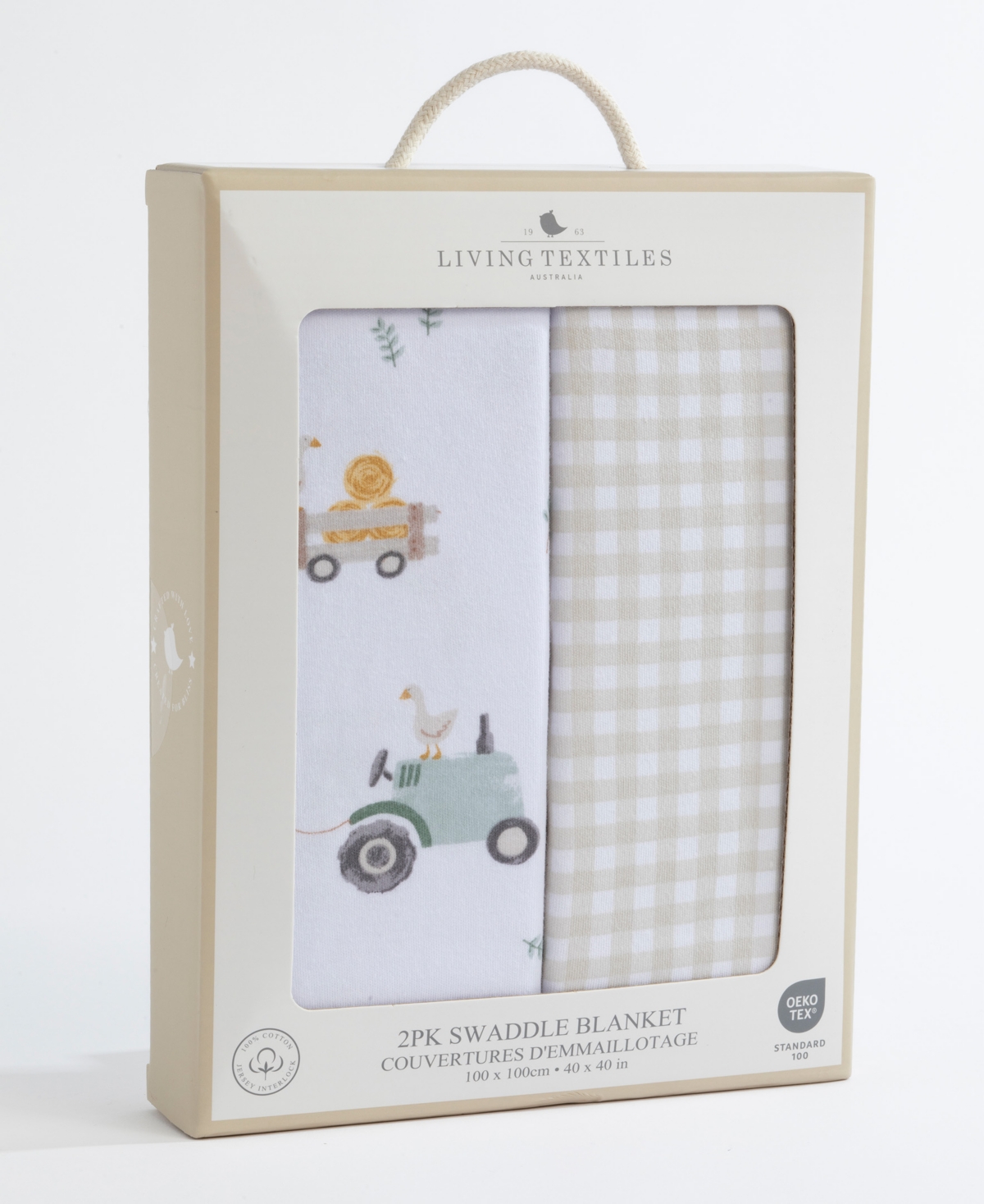Living Textiles Baby Boys And Girls 2-pack Tractor Ride Collection Jersey Swaddle In Multicolor
