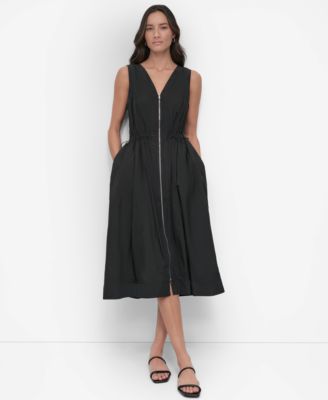 DKNY - Women's Zip-Front Midi Dress