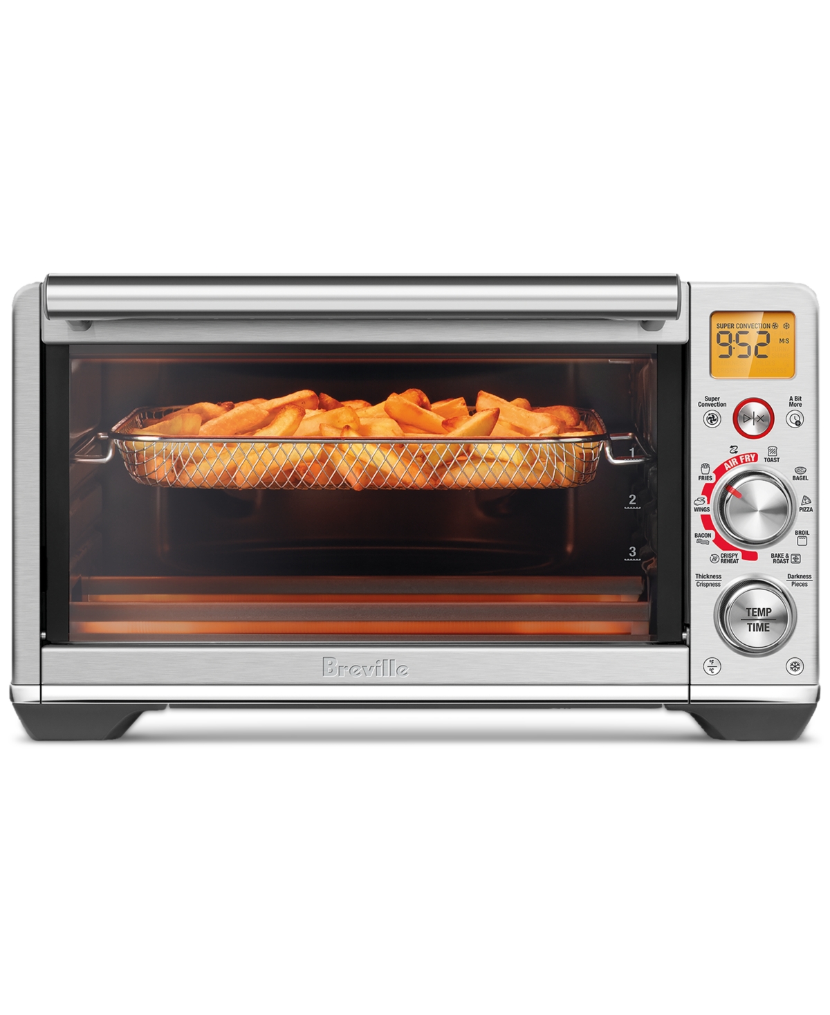 Breville The Smart Oven 10-function Air Fryer Compact In Brushed Stainless Steel