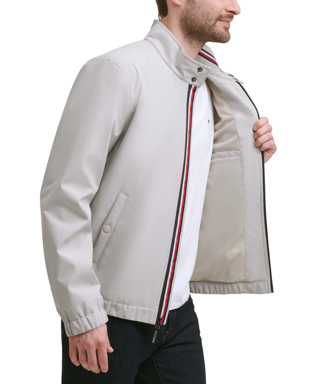 Tommy Hilfiger Men's Stand-collar Jacket In White