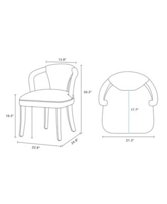 Palmer 22.8" Modern Tweed Upholstered Dining Armchair