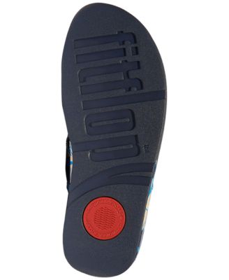 FitFlop Women's Lulu Flowerz Leather Toe-Post Wedge Sandals