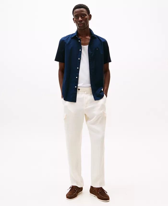 Men's Short Sleeve Flex Poplin Regular Fit Shirt - thumbnail 8