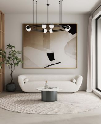 Alondra 31.49" Modern Round Sintered Stone Top Coffee Table