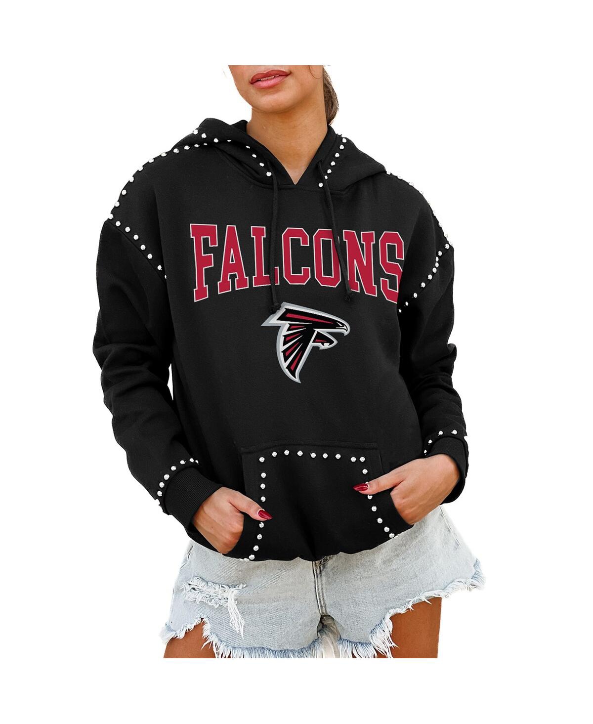 Shop Gameday Couture Women's Black Atlanta Falcons Catch The Vibe Studded Pullover Hoodie