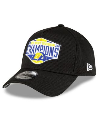 New Era - Men's Black Los Angeles Rams 2024 NFC West Division Champions Locker Room 9FORTY A-Frame Adjustable Hat