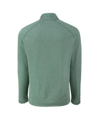 Men's Heather Kelly Green Philadelphia Eagles Peshastin Eco Fleece Tri-Blend Raglan Quarter-Zip Jacket
