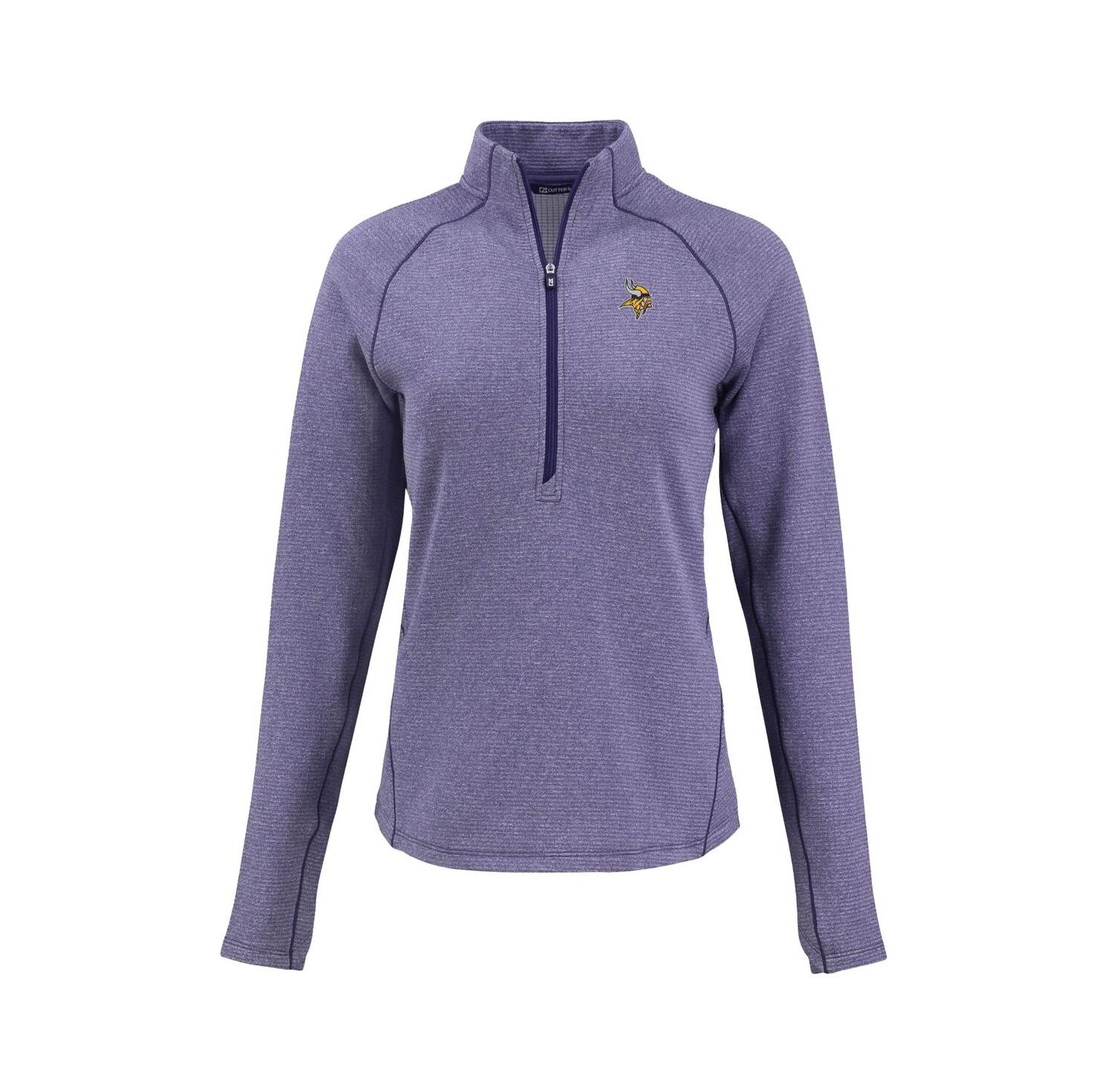 Women's Heather Purple Minnesota Vikings Peshastin Eco Fleece Tri-Blend Raglan Half-Zip Jacket