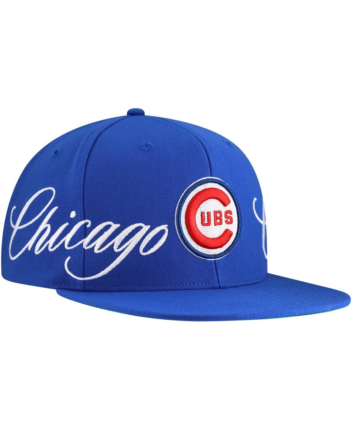 Mitchell & Ness Men's Royal Chicago Cubs Just Don X Mlb Lux Script Snapback Hat In Royal