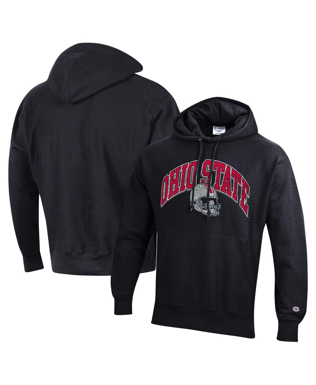 Men's Black Ohio State Buckeyes Vault Late Night Reverse Weave Pullover Hoodie - Black