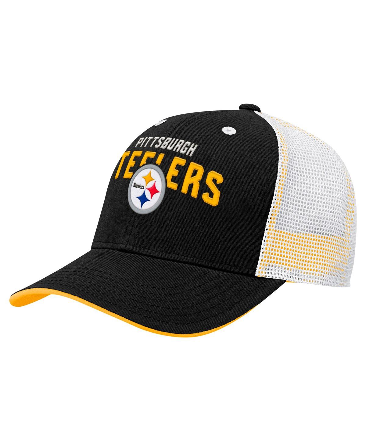 Outerstuff Preschool Black Pittsburgh Steelers Core Lockup Trucker Adjustable Hat In Black