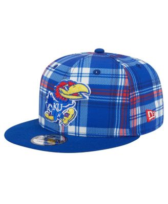 New Era - Men's  Royal Kansas Jayhawks Plaid 9FIFTY Snapback Hat