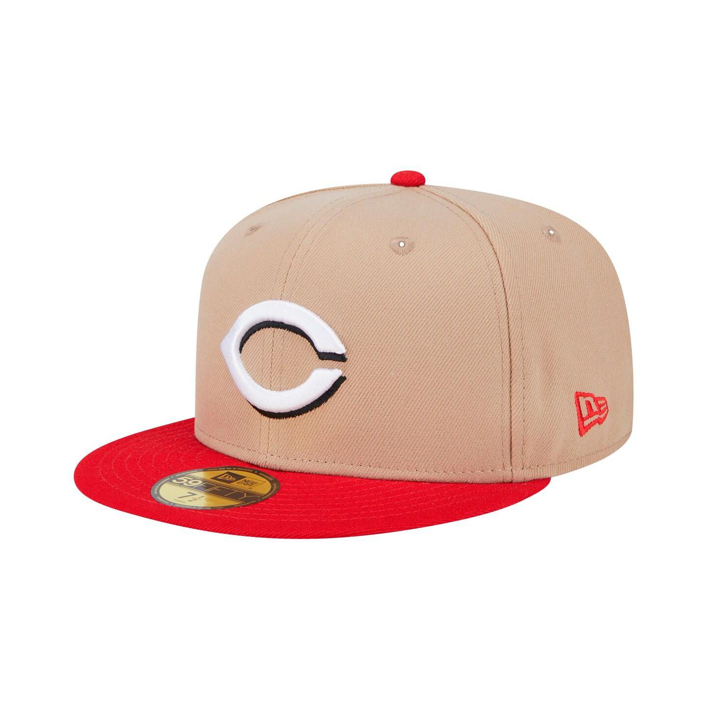 Мужская кепка New Era Khaki Cincinnati Reds 59FIFTY Fitted Hat — фото 1