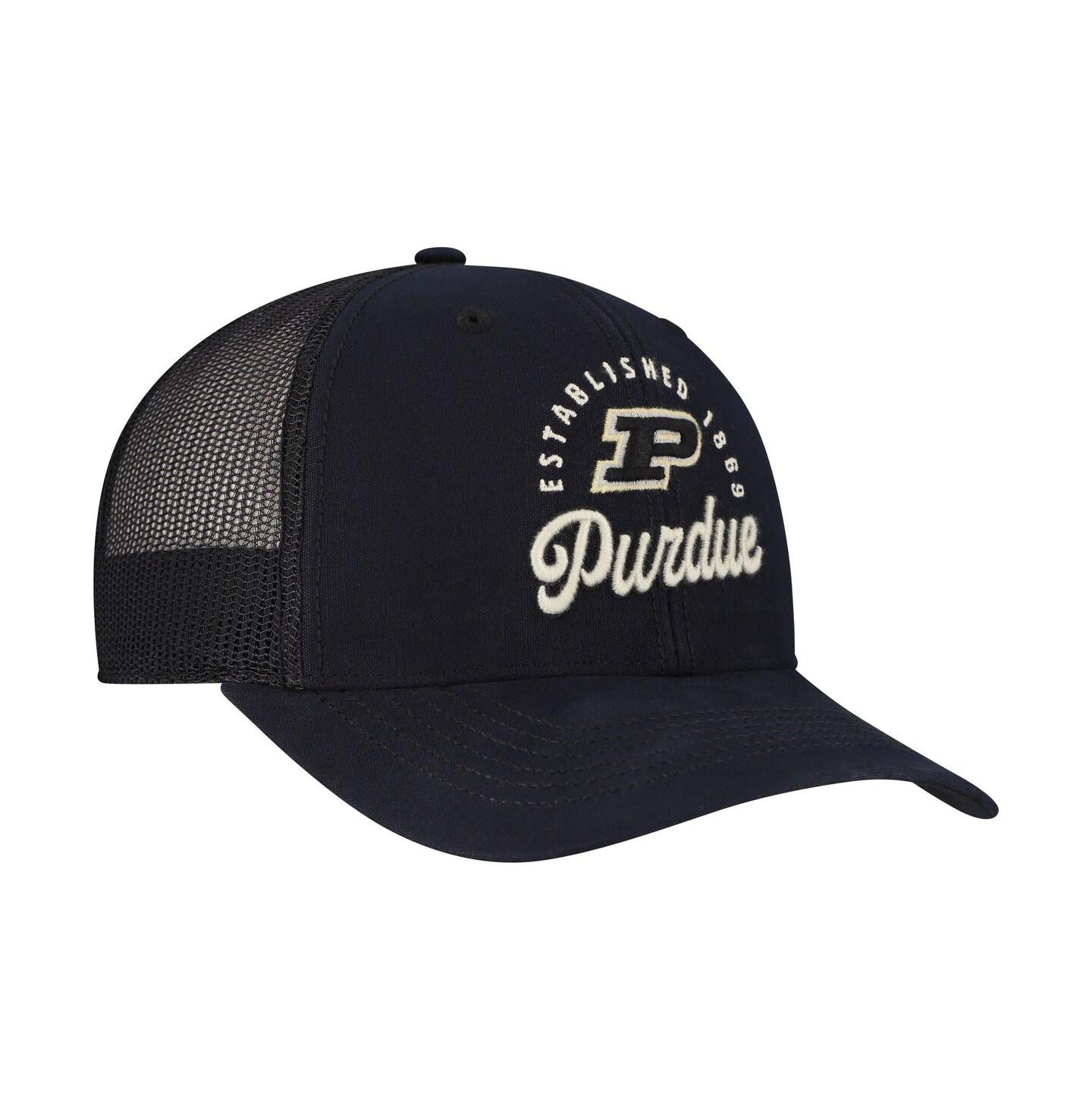 Мужская кепка '47 Brand Black Purdue Boilermakers Pitstop Trucker Adjustable Hat — фото 3