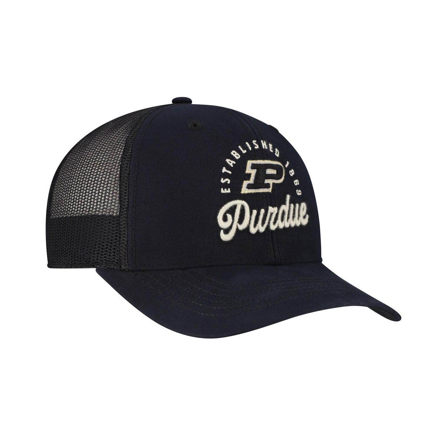 Men's Black Purdue Boilermakers Pitstop Trucker Adjustable Hat