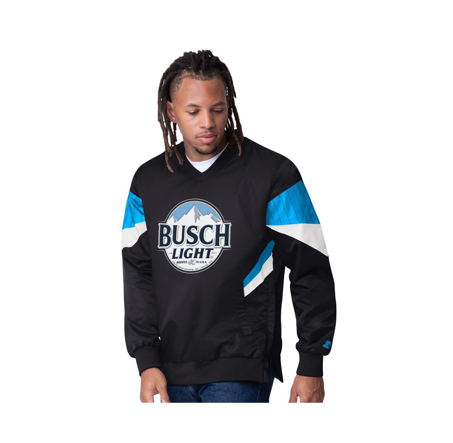 Men's Black Ross Chastain Busch Light Striker I V-Neck Pullover Jacket