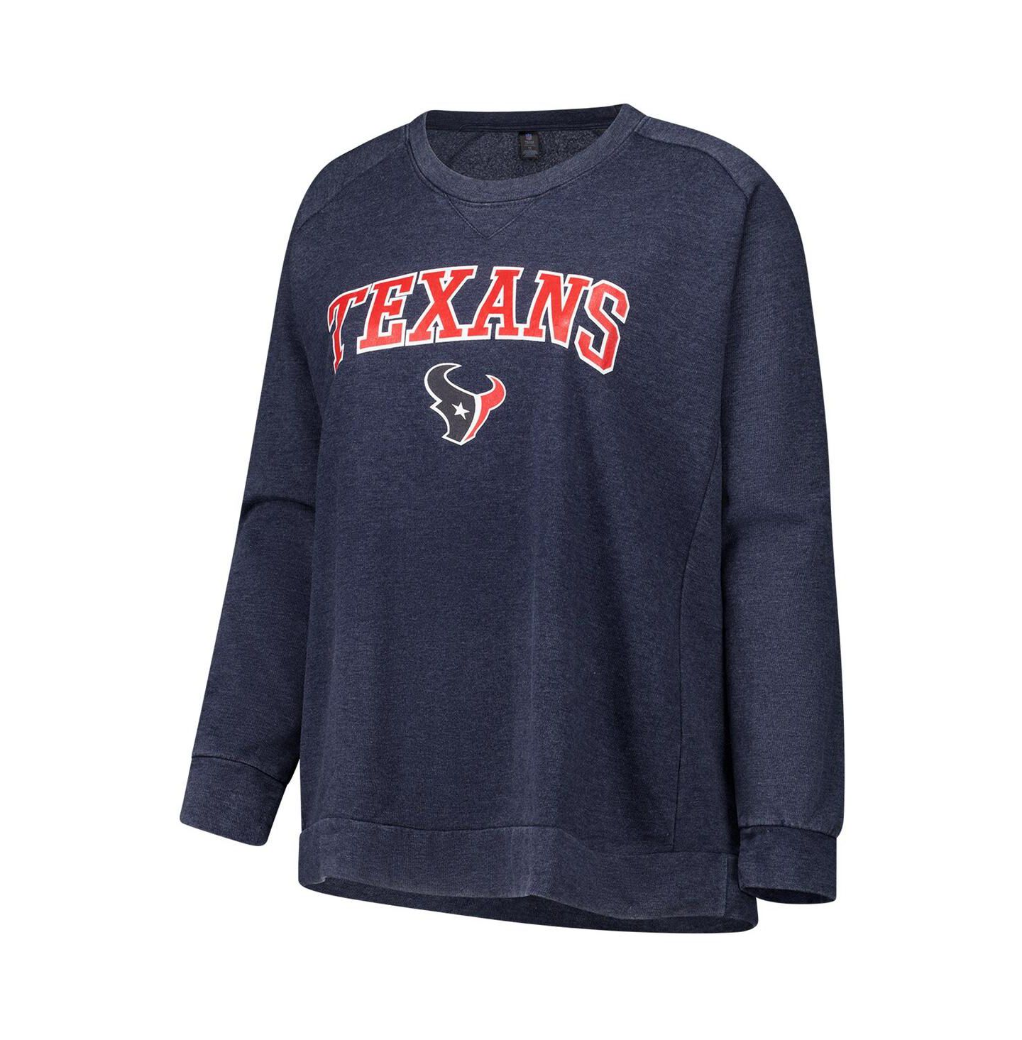 Женская толстовка Profile Navy Houston Texans Acid Wash Raglan Pullover — фото 2