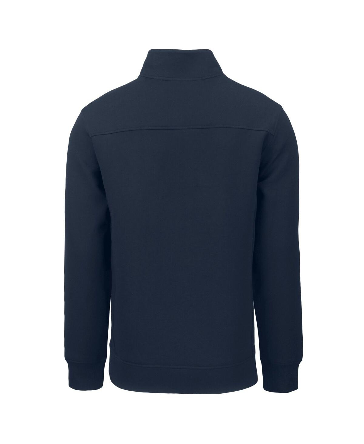 Cutter & Buck Men's Navy Chicago Cubs Cooperstown Collection Roam Eco Quarter-zip Pullover In Navy