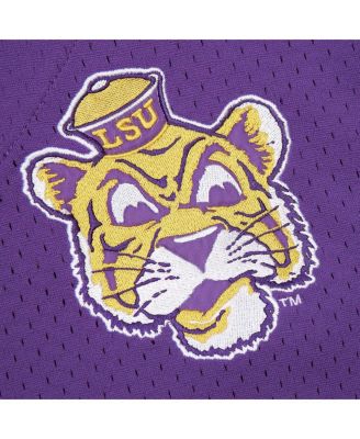 Men's Purple LSU Tigers Game Time Vintage Mesh Button Front Top