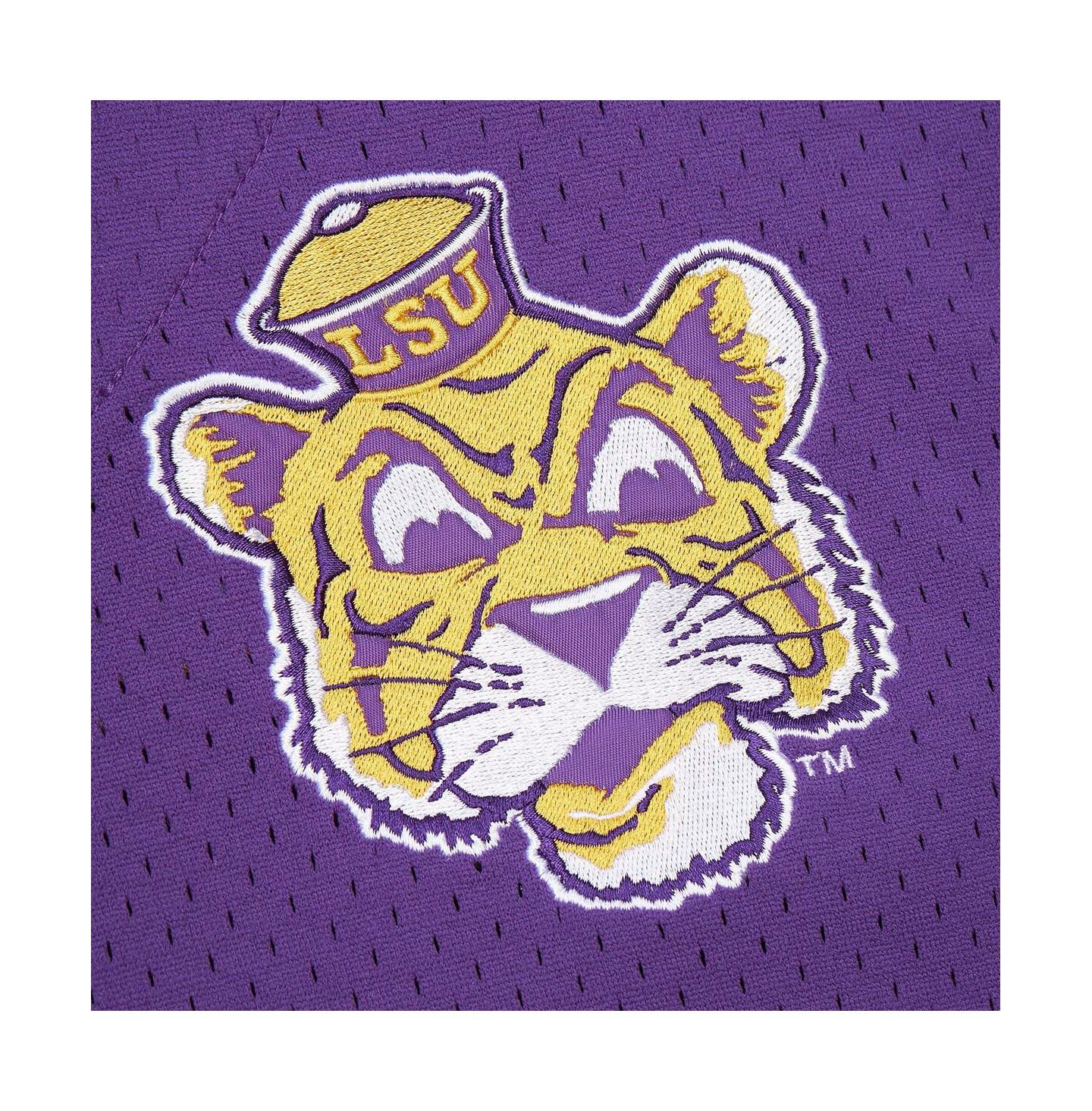 Мужской топ Mitchell & Ness Purple LSU Tigers Game Time Vintage Mesh Button Front — фото 4