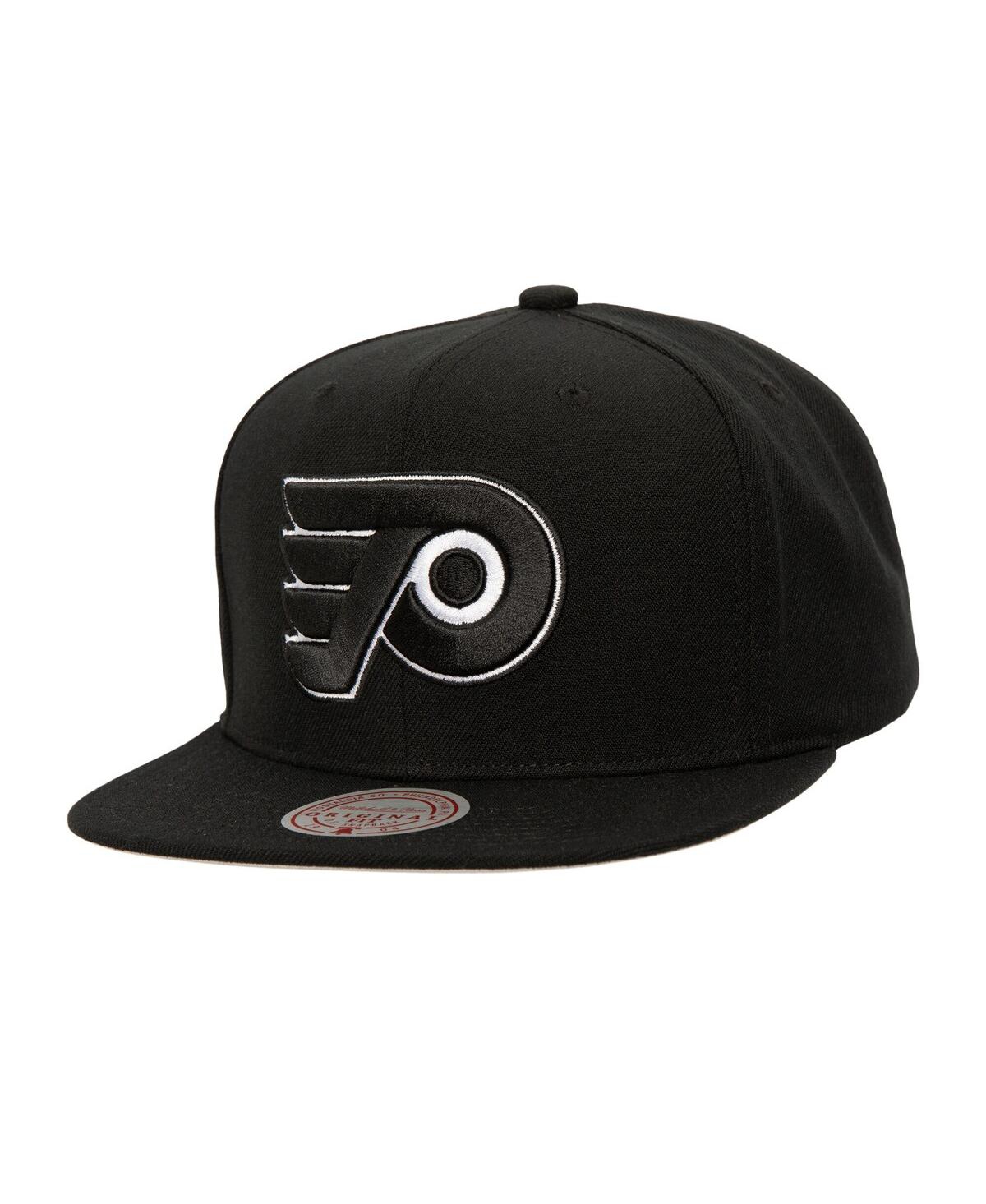 Mitchell & Ness Men's Black Philadelphia Flyers Team Snapback Hat In Black