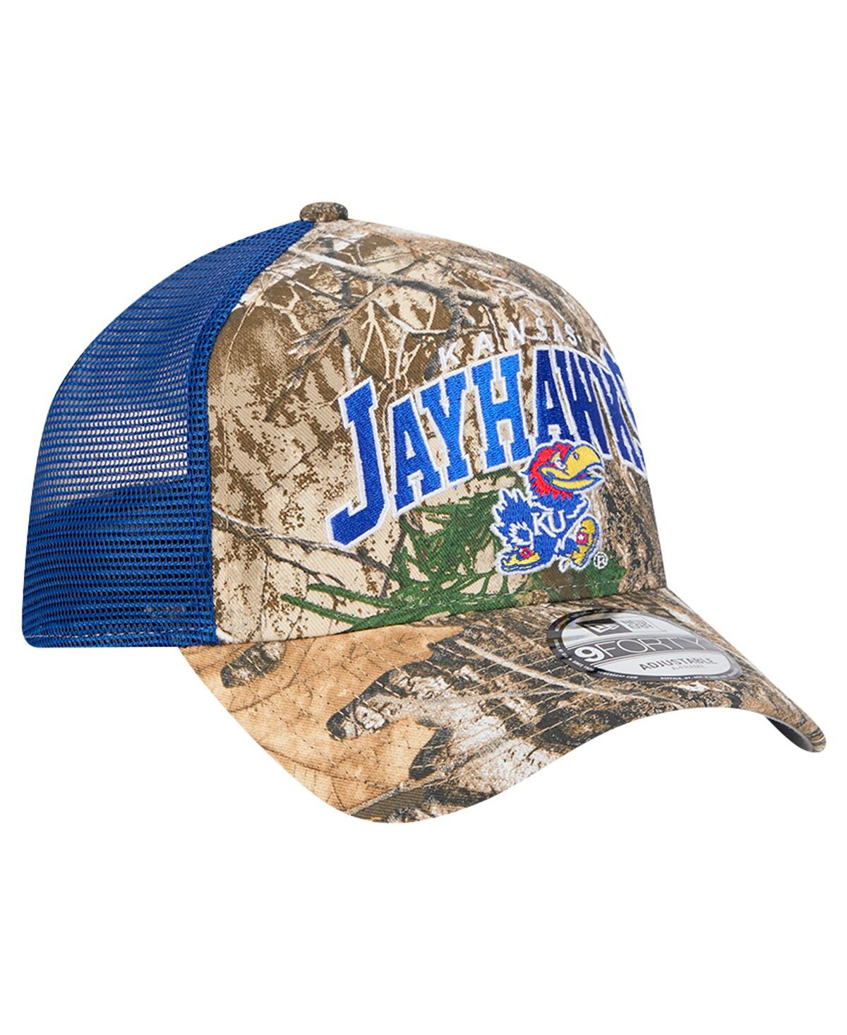 New Era Men's Camo/royal Kansas Jayhawks 9forty A-frame Adjustable Hat In Camo,royal