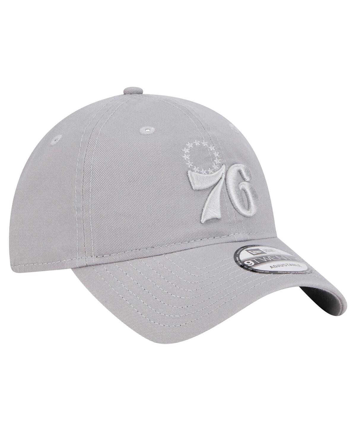 New Era Men's Gray Philadelphia 76ers Tonal 9twenty Adjustable Hat In Gray