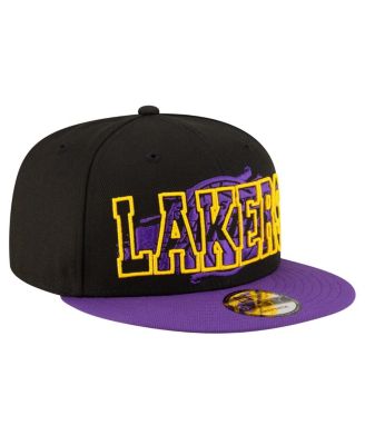 Men's Black/Purple Los Angeles Lakers Sport Night Splatter 2-Tone 9FIFTY Snapback Hat