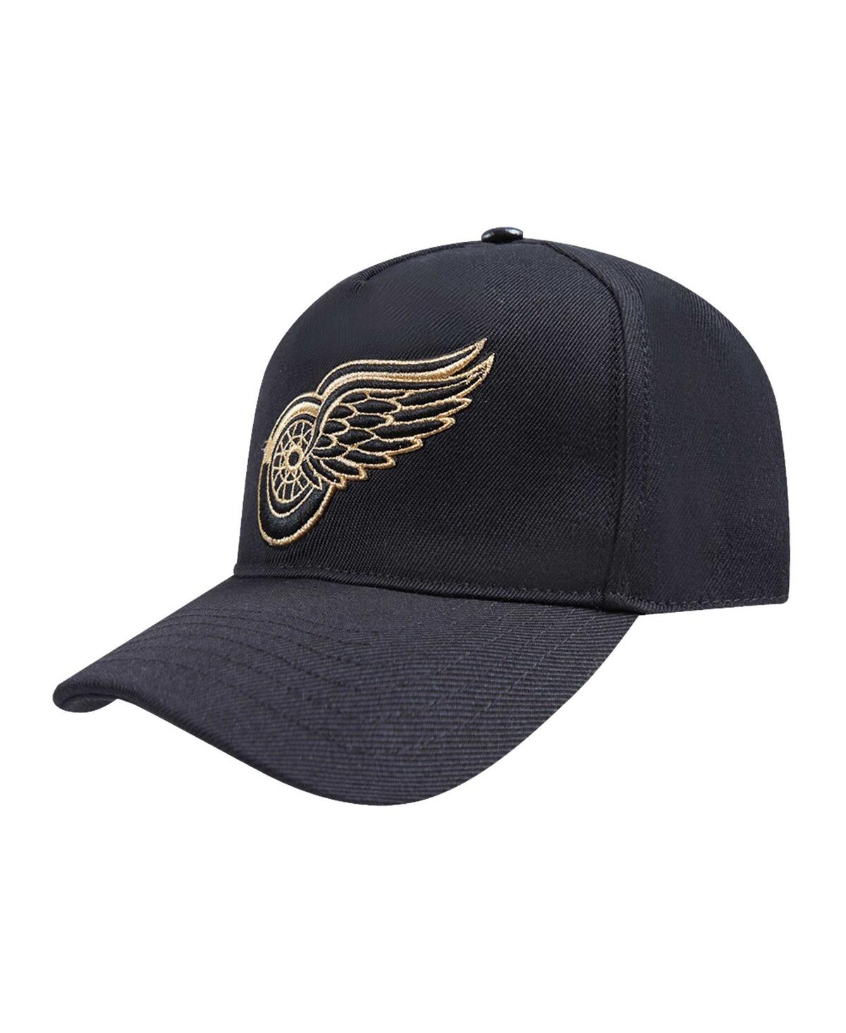 Shop Pro Standard Men's Black Detroit Red Wings Metallic Logo Pinch Front Adjustable Hat